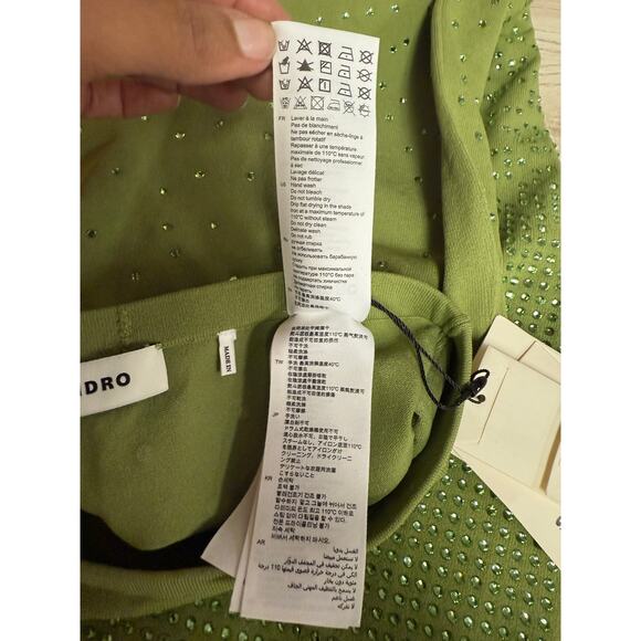 SANDRO Manray Crystal-Embellished Midi Skirt Sz 6 New with Tags - Picture 14 of 16